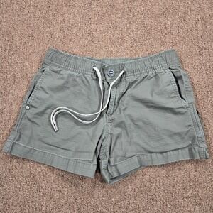 Vuori Ripstop Shorts Womens XS Olive Green Elastic Waist Drawstring Zip Pocket